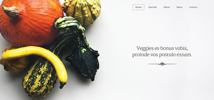 Veggi – One Page Restaurant Template