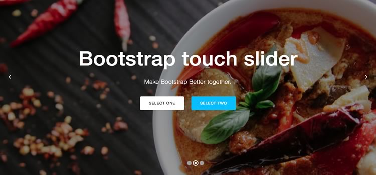 ribbon Frontier Vanity Bootstrap Carousel Touch Slider with Text Animation | Bootstrap Themes