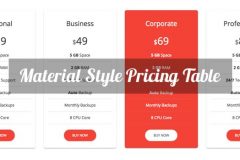 Material Style Free Bootstrap Pricing Table
