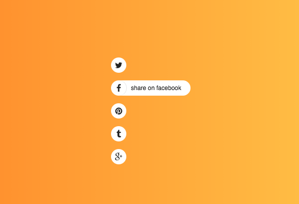 Slide-out social buttons