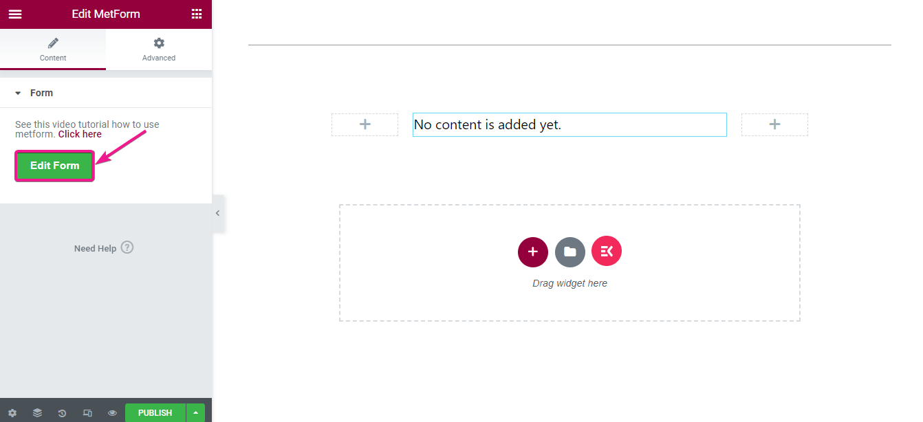 Edit contact form with MetForm