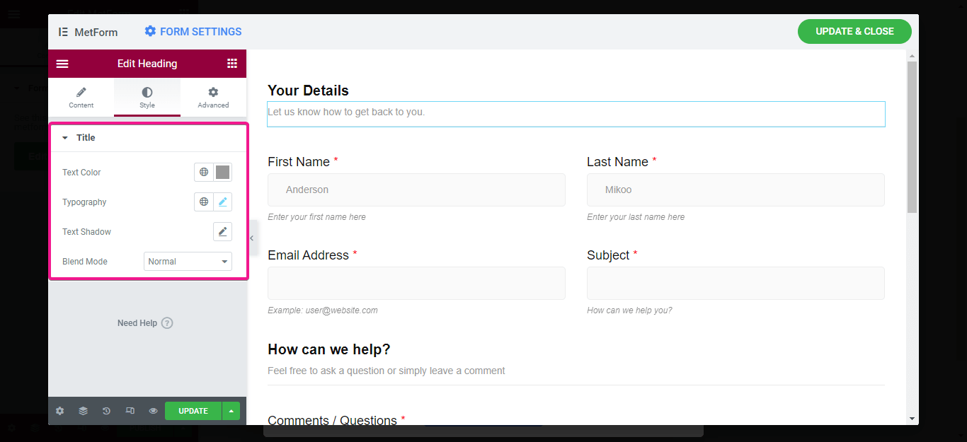 how to add contact form in WordPress using MetForm