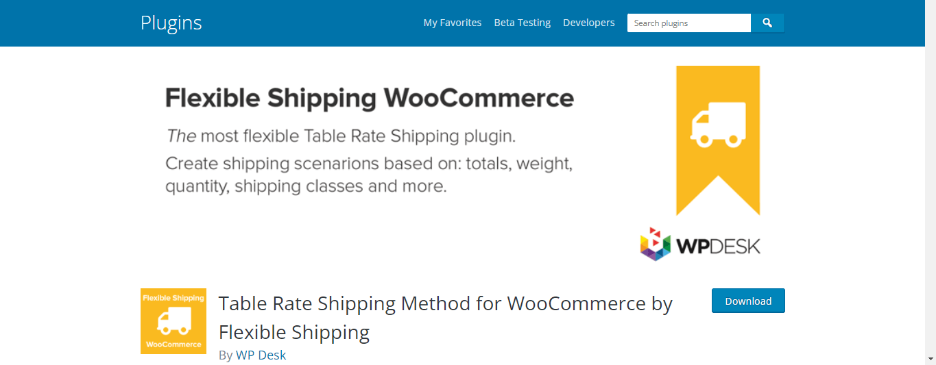 table rate shipping method