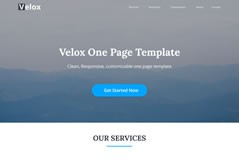 Velox – Free Html5 Portfolio One Page Template