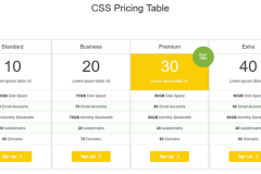 Pricing Table with Responsive Bootstrap Buttons