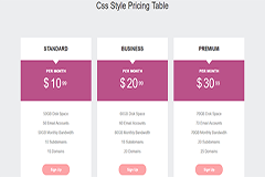 Bootstrap Responsive Simple Pricing Table