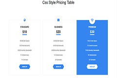Hover Flip Pricing Table