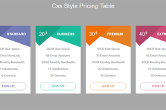 Simple Bootstrap Pricing Table