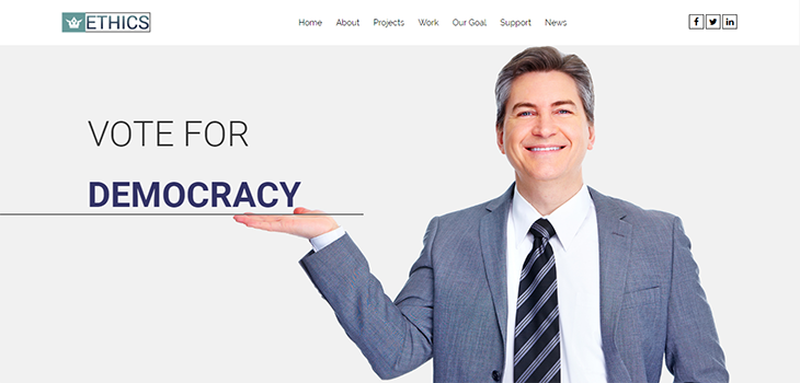 Ethics – Free Political HTML5 Bootstrap Landing Page