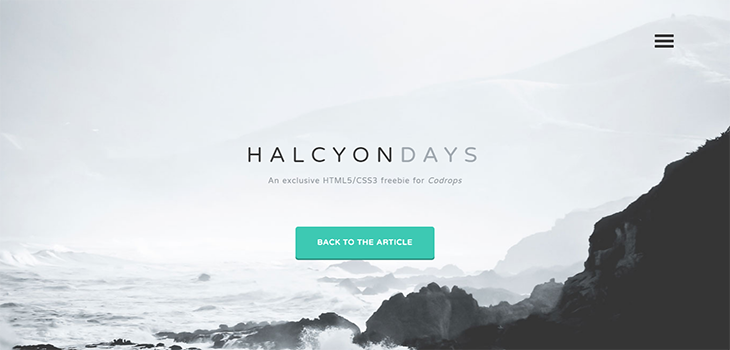 Halcyon days – Free HTML5 website Bootstrap template