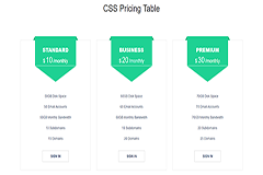 Hover Pricing Table