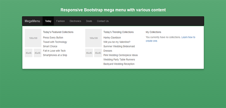 Responsive Bootstrap mega menu