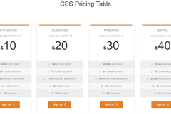 Bootstrap Text Moveable Pricing Table