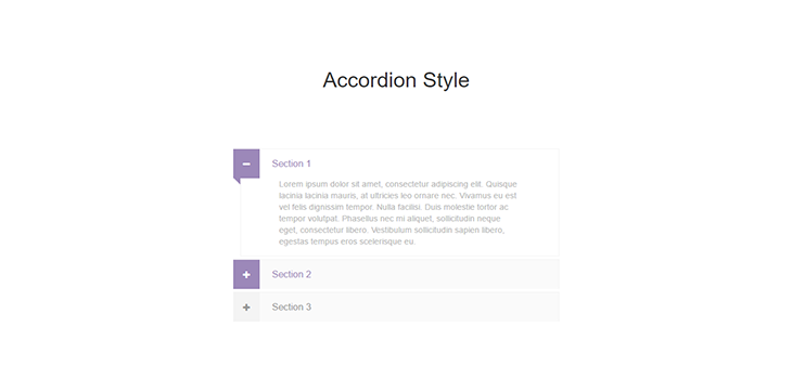 Bootstrap Simple Accordion Style