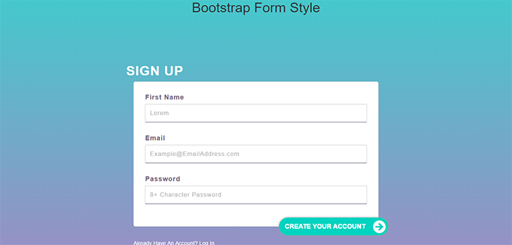 Responsive Bootstrap Form Style | Bootstrap Themes