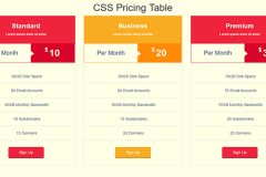 Bootstrap Simple Pricing Table