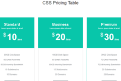 Simple Bootstrap CSS Pricing Table