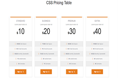 Bootstrap Text Moveable Pricing Table
