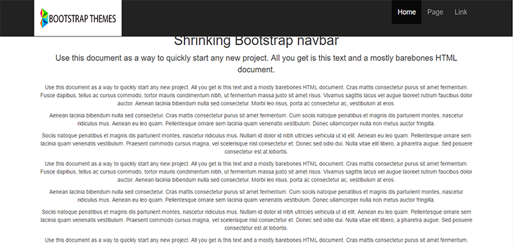Shrinking Bootstrap Navbar