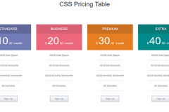 Simple Bootstrap BorderLess Pricing Table