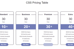 Simple Bootstrap Pricing Table