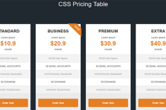 Standard Bootstrap Pricing Table