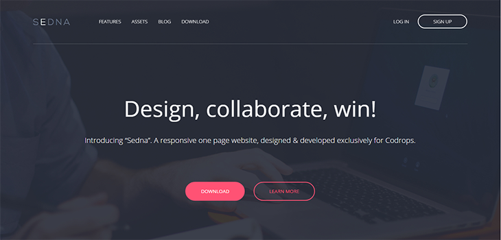 Sedna – One page Bootstrap website template