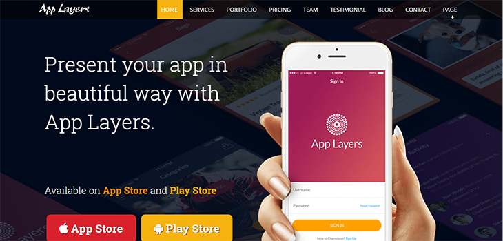 AppLayers – Free Responsive Bootstrap App Landing HTML5 Template