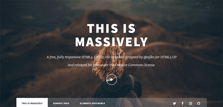 Massively – Free Responsive Blogging HTML5 Bootstrap Template