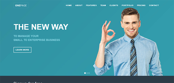 OnePage Lite – Perfect One Page Responsive Bootstrap Template