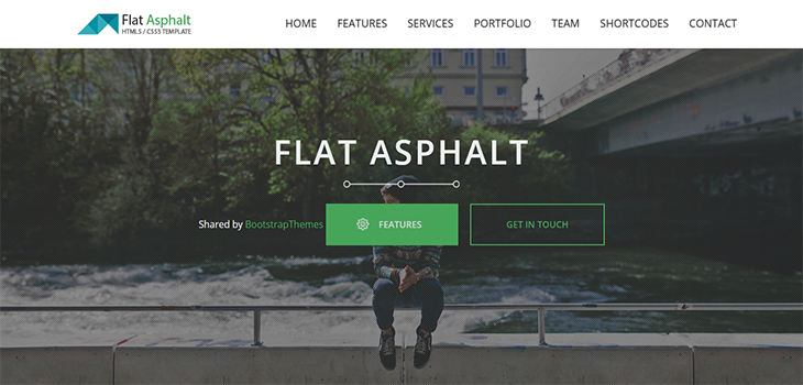 Flat Asphalt – Bootstrap One pager Prallax HTML 5 Template