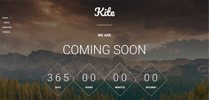 Kite – Free Bootstrap Responsive Coming Soon HTML5 Template