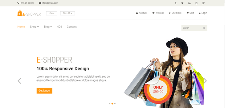 EShopper – Best Free E-commerce Bootstrap HTML Template