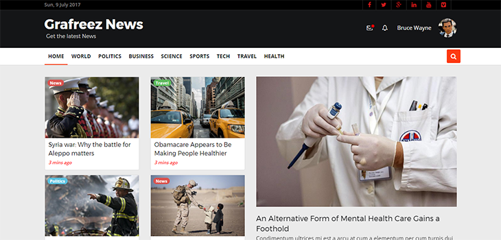 River – Free Bootstrap Template for News | Bootstrap Themes