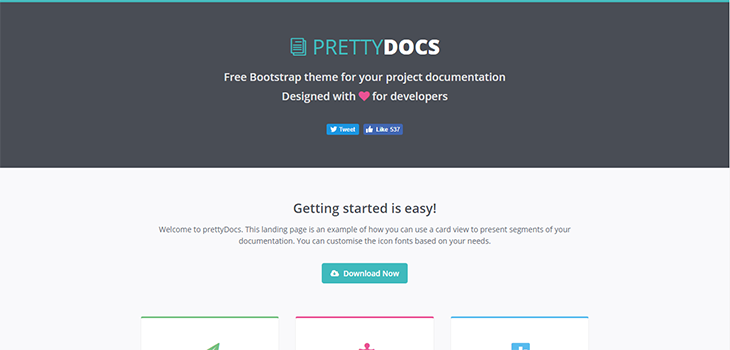 PrettyDocs Free Bootstrap Theme