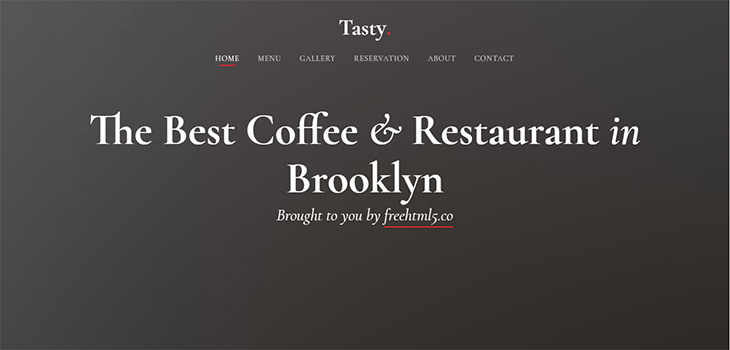 Tasty – Free Bootstrap Template